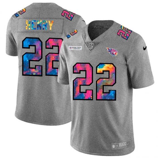 Men's Tennessee Titans #22 Derrick Henry 2020 Gray Crucial Catch Limited NFL Stitched Jersey